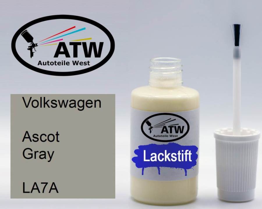 Volkswagen, Ascot Gray, LA7A: 20ml Lackstift, von ATW Autoteile West.